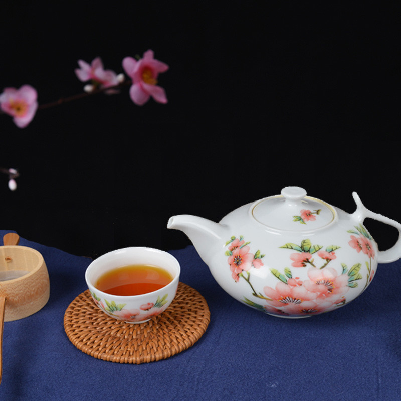 茶杯整套水点桃花 景东(jingdong)家居器皿水点桃花茶具套装【价格