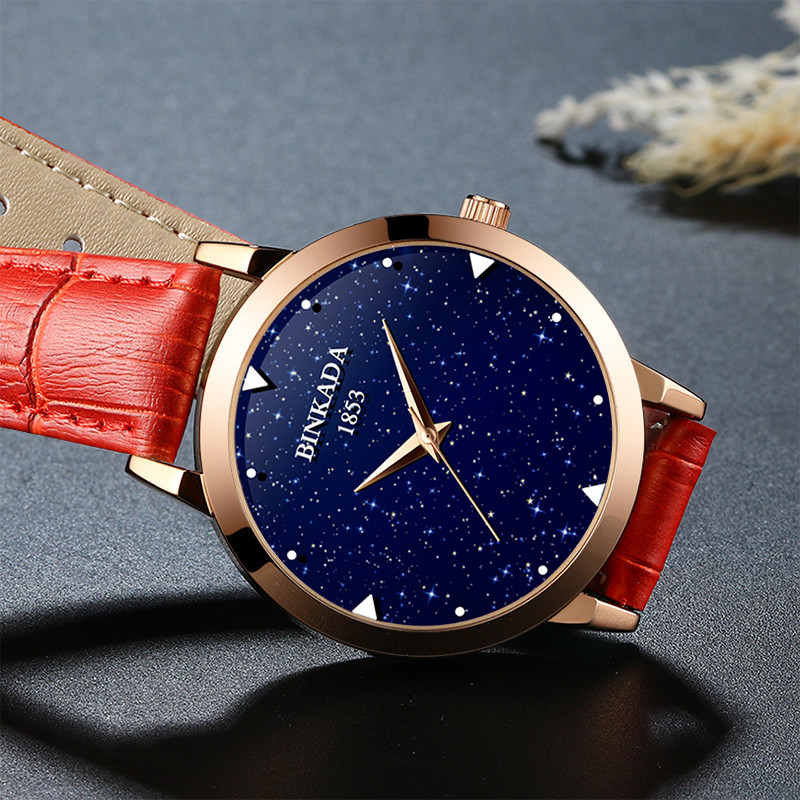 正品宾卡达binkada新款手表女士时尚运动休闲潮流石英表机械表防水女