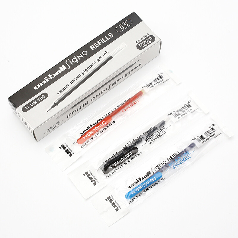 日本三菱uni中性笔笔芯umr-5适用um-100水笔替芯0.5mm