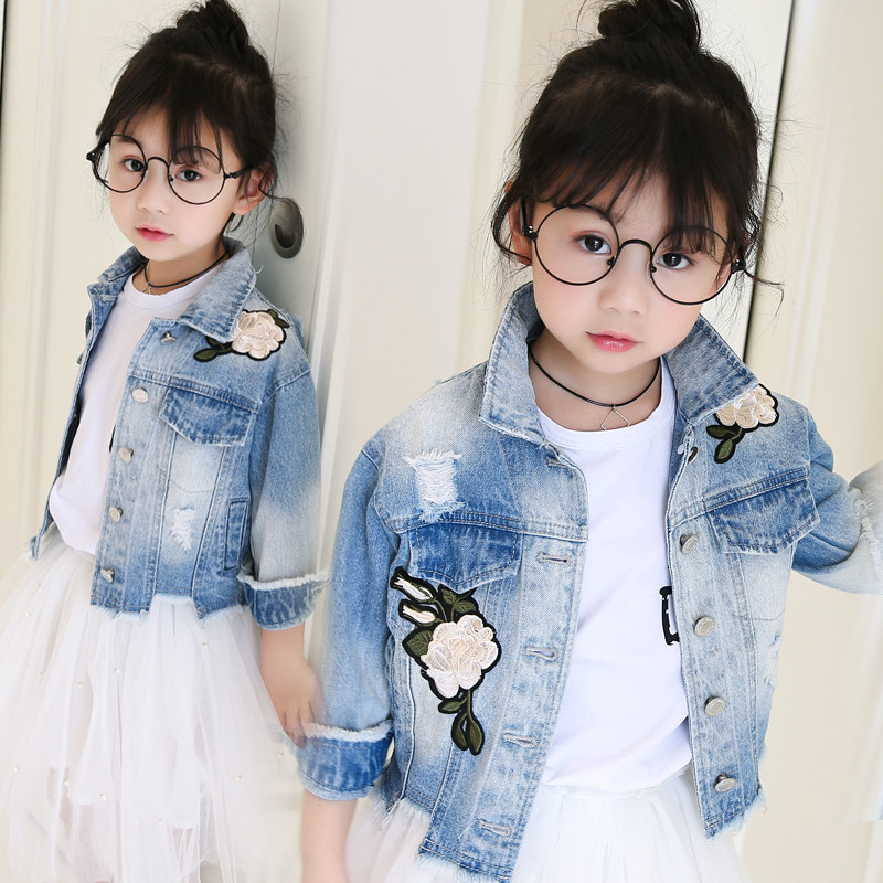 娉语女童牛仔外套2017春装新款儿童女宝宝春秋款衣服夹克长袖童装外套