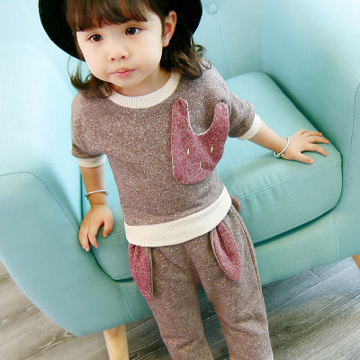 童装秋季套装中小童女童长袖卫衣套装韩版儿童套装X