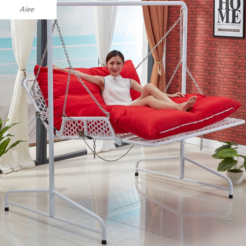 aiee大号情侣双人吊床pe藤椅室内阳台户外秋千吊椅双人吊篮