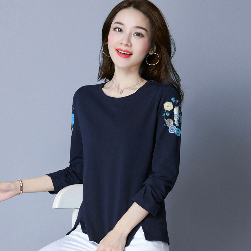 小衫韩版时尚中年人女装40-50岁百搭短款胖妈妈上衣服 卓胜基女士t恤