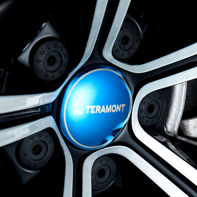 大众途昂轮毂贴保护盖改装轮胎装饰专用于2017款途昂配件车轮饰框途昂轮毂盖【不锈钢蓝钛★专用LOGO4件套七天无理由退货