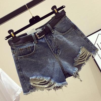 902新款牛仔短裤女夏季2017新款韩版宽松百搭高腰毛边破洞阔腿热裤潮定制