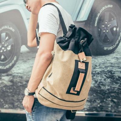 902新款男双肩包韩版帆布旅行户外休闲背包学院风书包运动健身简约登山包定制