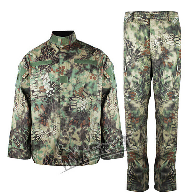 军迷训练耐磨作训服战术acu蟒纹迷彩服