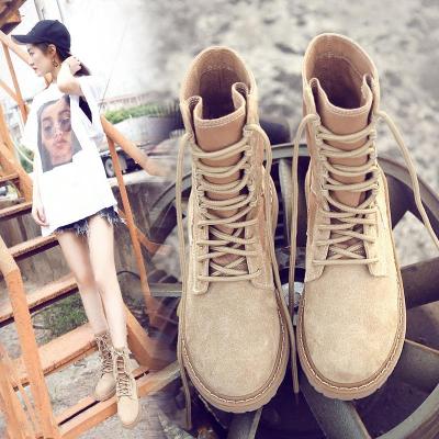 qma新款沙漠靴马丁靴女英伦风韩版平底原宿百搭棉鞋女冬季女短靴子定制