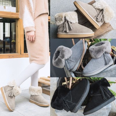 qma新款雪地靴女短筒韩版百搭学生棉靴冬季保暖加绒棉鞋2017新款短靴女鞋定制