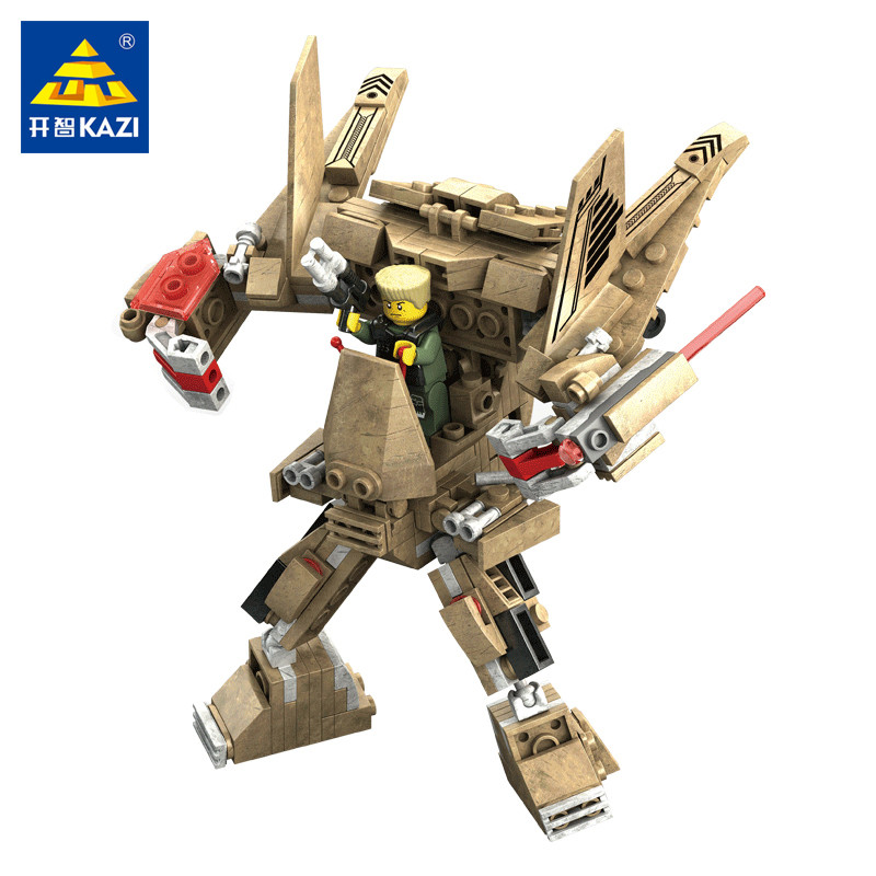 开智kazi 拼装积木变形机甲小颗粒男女孩拼插益智儿童组装塑料玩具