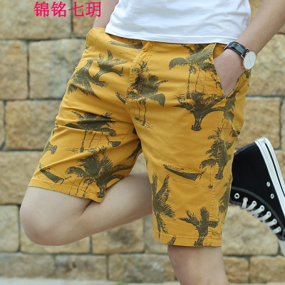 锦铭七玥2018夏天男士休闲短裤男中裤五分裤沙滩裤子修身7七分裤男发