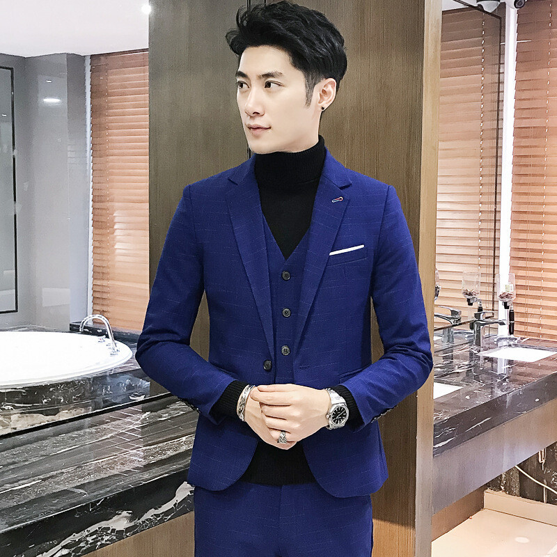 AR陈赫张翰同款加大码胖子男士西服三件套修