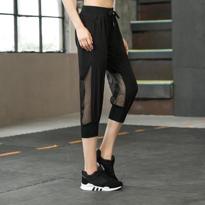 夏季透气速干七分运动短裤女 薄款网纱健身裤跑步显瘦 瑜伽裤宽松