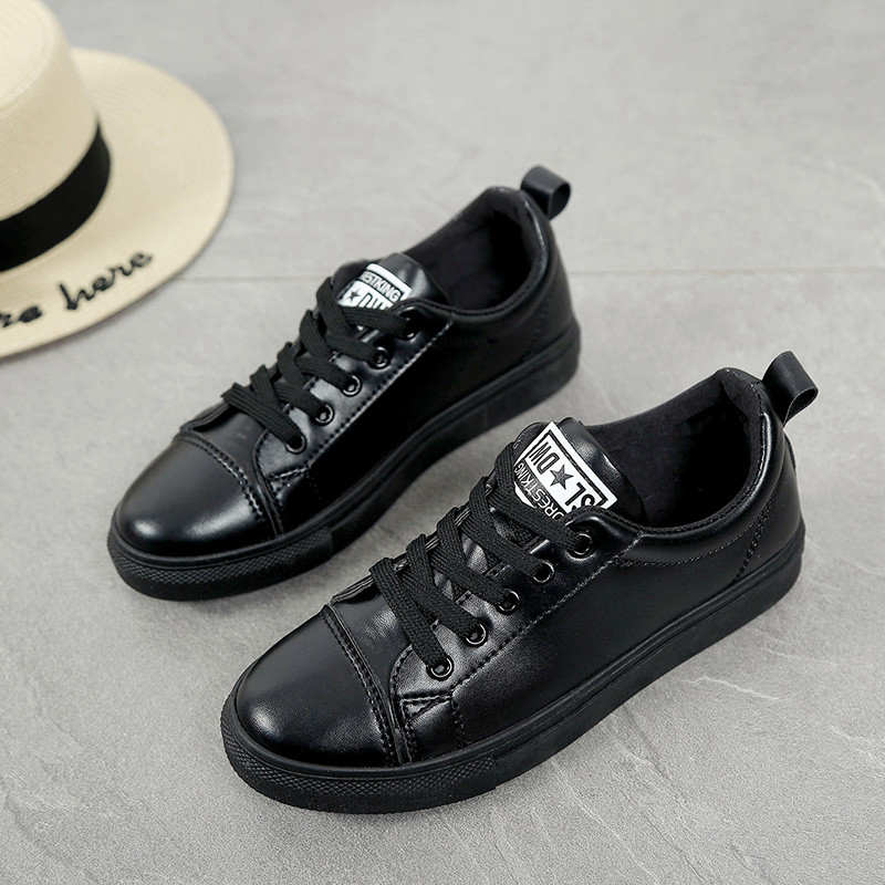 2017皮面小白鞋女鞋秋季新款韩版百搭学生平