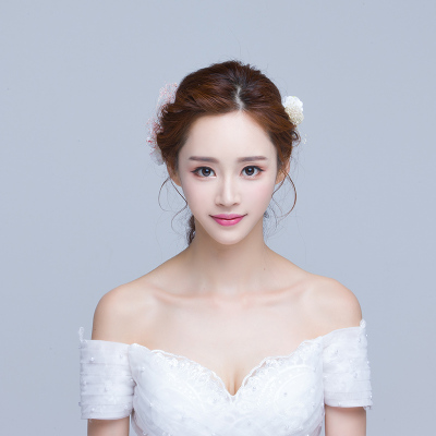 2017新款结婚发饰白色韩式森女系头饰超仙新娘饰品手工花朵发箍