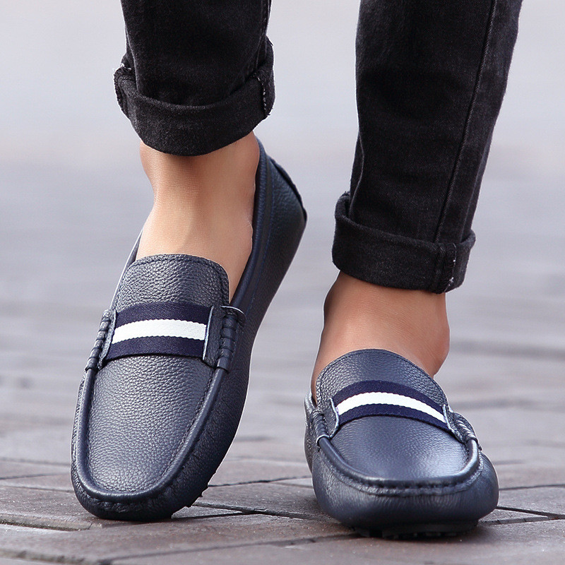 g大调春季男士豆豆鞋英伦潮软底牛皮开车鞋一脚蹬懒人鞋dd鞋