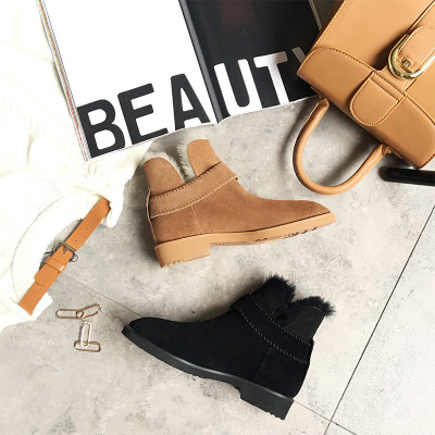 新款时尚冬季雪地靴女皮毛一体短筒保暖韩版加绒百搭防滑学生