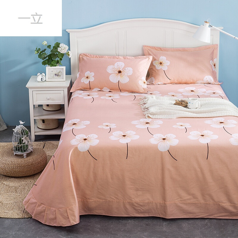 简约床单单件全棉宿舍双人被单1.2米1.5m1.8m2.0m床秋冬加厚