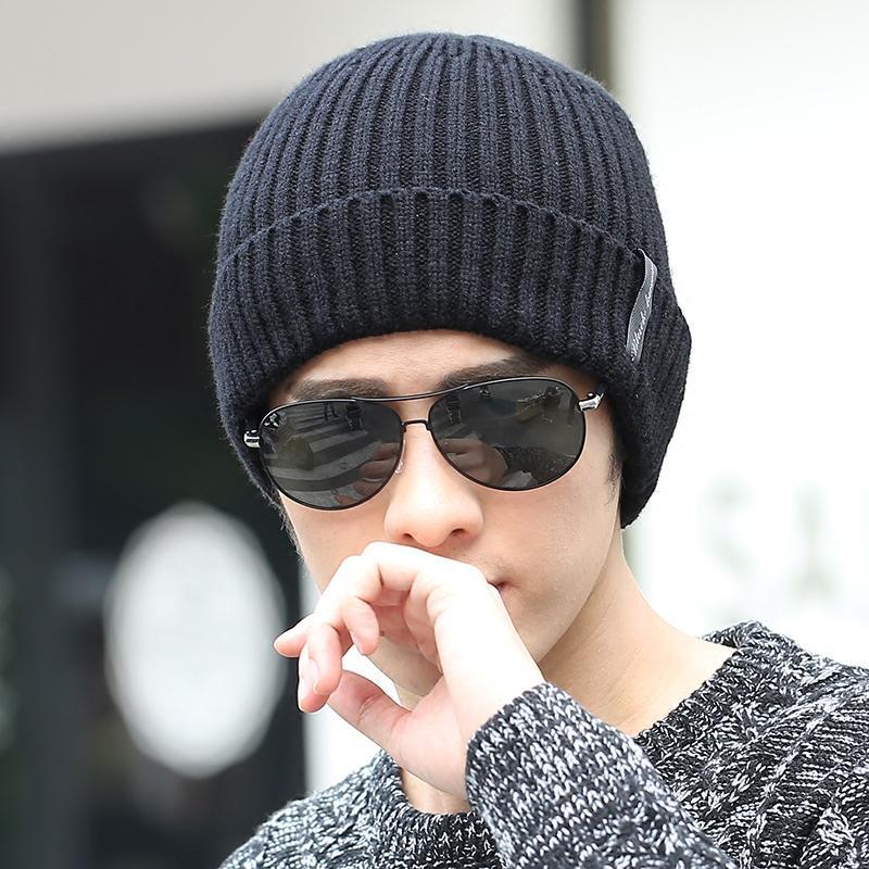2017热卖帽子男冬天保暖毛线帽韩版户外冬季潮针织棉帽男士青年护耳