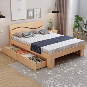 木床1.8m双人床出租房现代简约1.5米主卧经济型1.2米儿童床小床