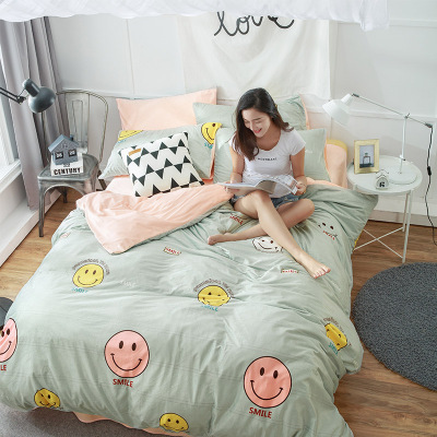 双面水晶绒四件套北欧小清新珊瑚绒加厚保暖床单床笠冬季短毛床上