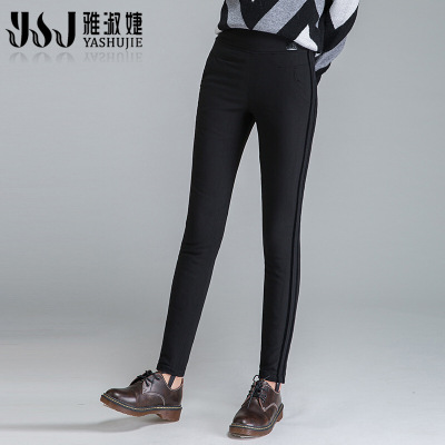 双面羽绒裤女外穿90%白鸭绒冬季新款高弹修身保暖加厚打底裤黑色