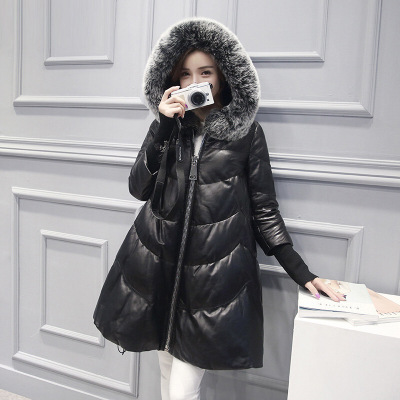 旗下真皮皮衣女羽绒服中长款秋冬海宁绵羊皮皮草韩版外套