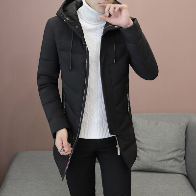 2017冬季新款棉衣男中长款加厚保暖外套韩版修身青年迷彩羽绒棉服