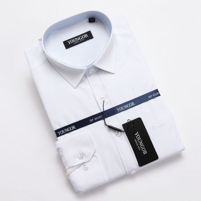 男装衬衫新款冬装加绒保暖中年纯色长袖保暖衬衣衬衫如图