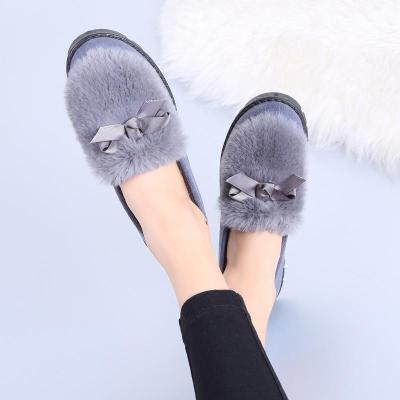 qmnz新款新款豆豆鞋女加绒平底毛毛鞋秋冬百搭低帮开车孕妇休闲鞋棉鞋-定制