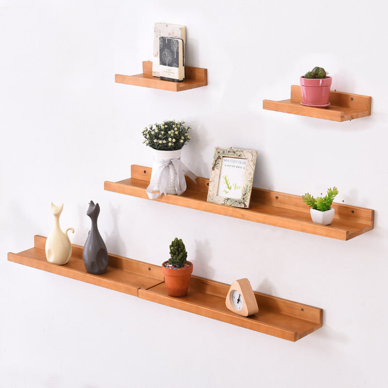 墙上置物架卧室背景墙壁挂客厅装饰架子一字隔板简约墙面实木搁板