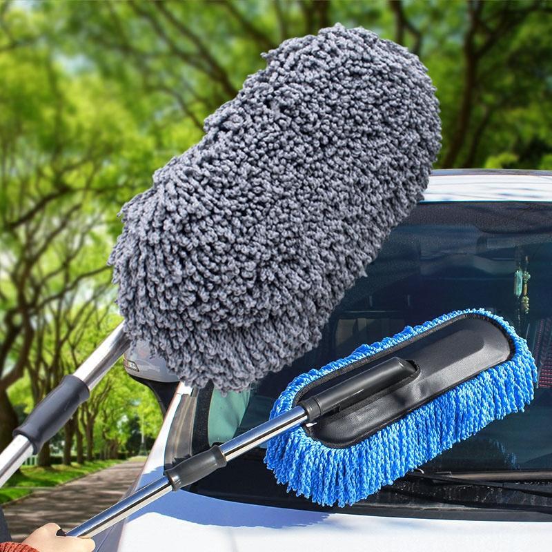 汽车擦车拖把伸缩式干湿两用扫灰除尘掸子专用刷车洗车刷子