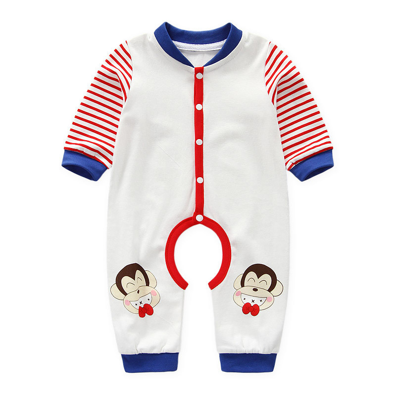 新生儿连体衣纯棉春秋宝宝连身衣 开档爬服哈衣婴儿服装