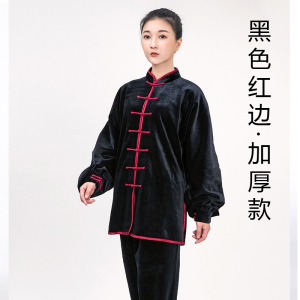 太极服女 金丝绒春秋太极拳练功服闪电客男加厚秋冬季武术服装