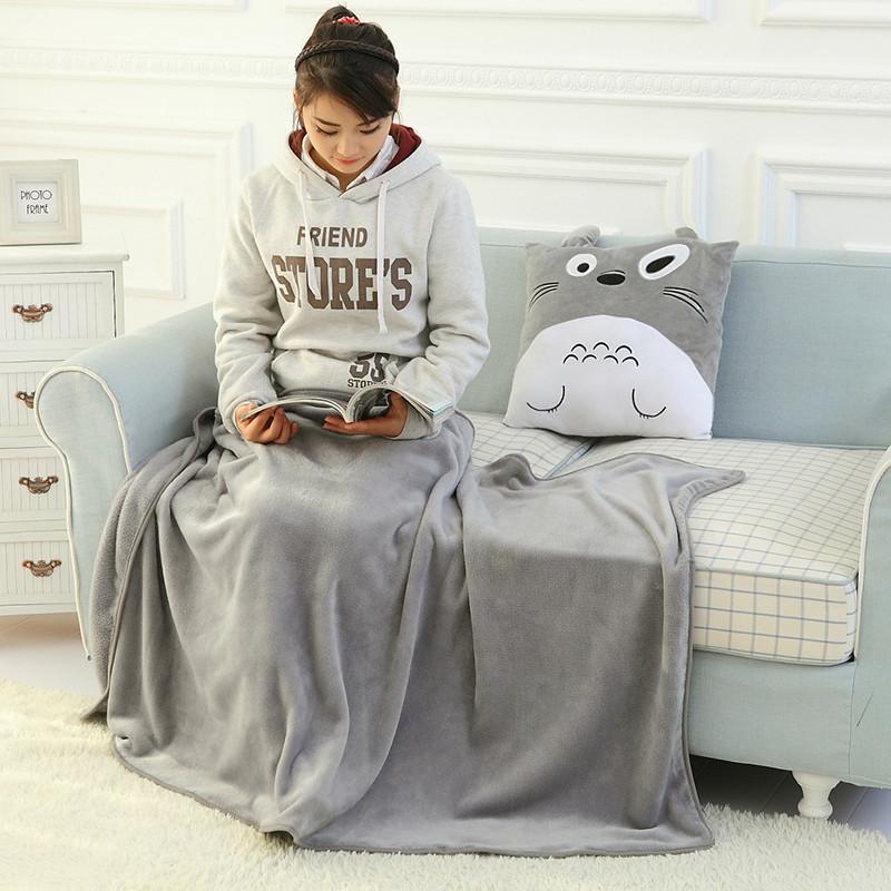 冬季可爱龙猫暖手捂抱枕公仔毛绒玩具插手暖手宝被子捂手枕学生萌