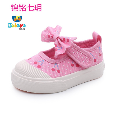 锦铭七玥儿童帆布鞋宝宝学步鞋1-2-3岁公主鞋2017春夏新款厂家代发