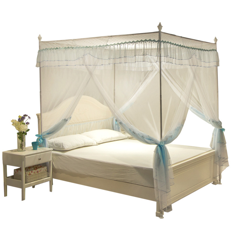 美朵嘉宫廷蚊帐三开落地公主韩式不锈钢支架1.2米m床单人家用