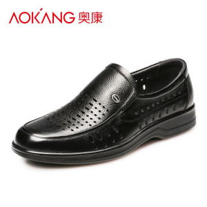 奥康(AOKANG)男鞋镂空皮鞋透气商务休闲鞋夏季男士凉鞋