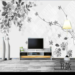 大型壁画3d立体现代简约电视客厅背景墙壁纸墙布无纺布墙纸花卉壹德壹