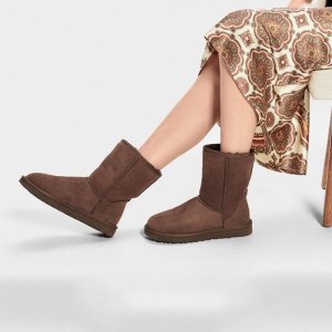 UGG 新款正品 CLASSIC SHORT II系列 保暖舒适柔软 缓震透气轻便 羊皮鞋面 经典雪地靴 长筒靴子女
