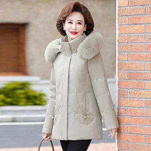 免费试穿 大品牌羽绒服女中长款2024年新款狐狸毛领免洗亮面加厚外套冬装新款白鸭绒羽绒服女中长款过膝大毛领韩版宽松加厚