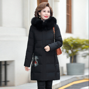 免费试穿 大品牌羽绒服女中长款2024年新款狐狸毛领免洗亮面加厚外套冬装新款白鸭绒羽绒服女中长款过膝大毛领韩版宽松加厚