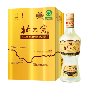 北大仓53度部优经典1984酱香型白酒500ml*4瓶整箱装绿色食品标识大曲坤沙酿造纯粮食酒