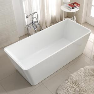 浴缸方形无缝浴盆小浴缸浴池家用独立式亚克力浴缸全白色波迷娜BOMINA
