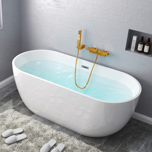 亚克力薄边浴缸无缝一体浴缸家用网红成人浴盆独立式欧式贵妃浴缸