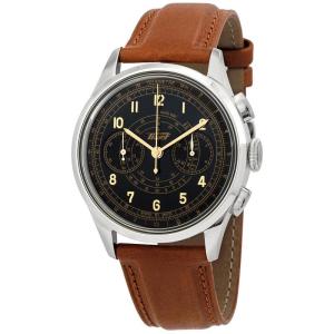 天梭(TISSOT)Heritage 遥测计时皮革黑色表盘时尚经典男士机械手表