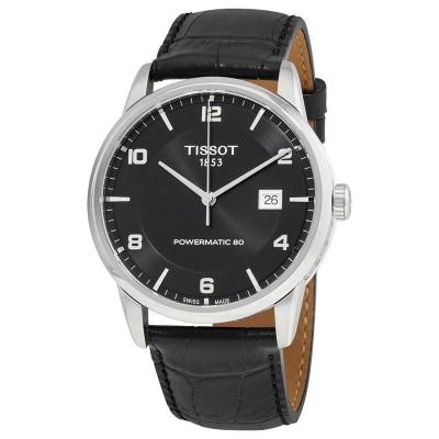 天梭(TISSOT)Leather 皮革黑色表盘时尚经典男士机械手表