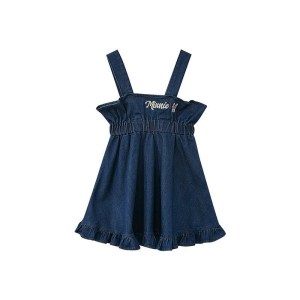 [1件3折价:84]米喜迪mecity童装春新款女童米妮腰部绣花牛仔连衣裙