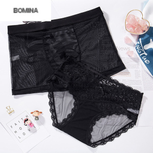 波迷娜(BOMINA)[放心购]桃花季 内裤2021新款女士款趣可爱蕾丝创意个性成人韩版冰丝