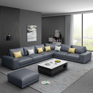 北欧风科技布U型布艺沙发简约现代大小户型沙发客厅家具